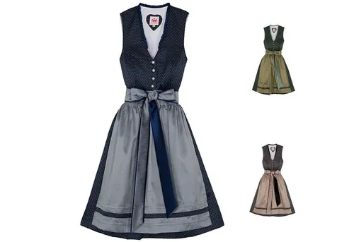Spieth & Wensky Dirndl Dilliane Midi-Dirndl Kleid in blau von Spieth & Wensky