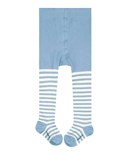 FALKE Unisex Baby Strumpfhose Stripe B Ti Baumwolle gemustert 1 Stück, Blau Crystal Blue 6290, 74-80