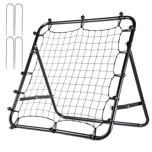 Rebounder Kicker für Fußball - Premium Fußballtor Rückprallwand Netz für effektives Training 62 x 62 cm