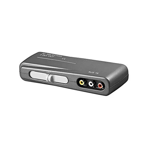 Goobay 60925 Audio/Video-Umschaltbox, Zum Anschluss von bis zu 3 Geräten an ein Fernsehgerät