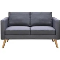 vidaXL 2-Sitzer Sofa Dunkelgrau - Bequemes Polstersofa für modernes Wohnen - Sofas & Couches mit stilvollem Design und höchstem Sitzkomfort. Abnehmbarer, waschbarer Bezug und robustes Holzgestell für Langlebigkeit und Stabilität.