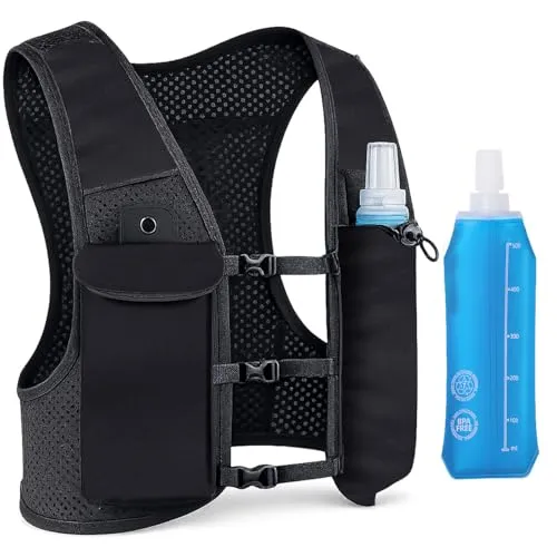 Speeron Sportweste: Ultraleichte Laufweste, Verstellbarer Brustgurt, Trinkflasche, Größe L (Laufweste mit Trinkflaschenhalter, Lauf-Hydrationsweste)