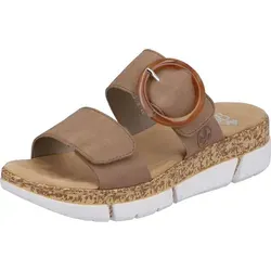 Rieker Pantolette mit Keilabsatz - Elegante Sommerschuhe für jeden Anlass - Pantoletten aus langlebigem Lederimitat mit Trittsicherheit und leicht profilierten Synthetik-Sohlen, ideal für schmale bis normale Füße und perfekte Begleiter für entspannte Sommertage.