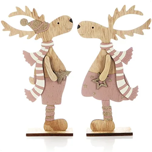 com-four® 2X Dekorativer Aufsteller für Weihnachten von COM-FOUR