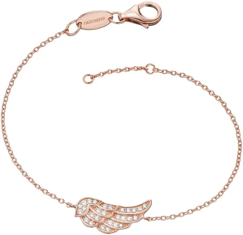 Engelsrufer Armband Little Magic mit Flügel und Zirkonia - Silberarmband aus 925er Sterlingsilber, vergoldet in Roségold mit funkelndem Zirkonia. Handgefertigt, verstellbar und ideal als Geschenk für besondere Anlässe.