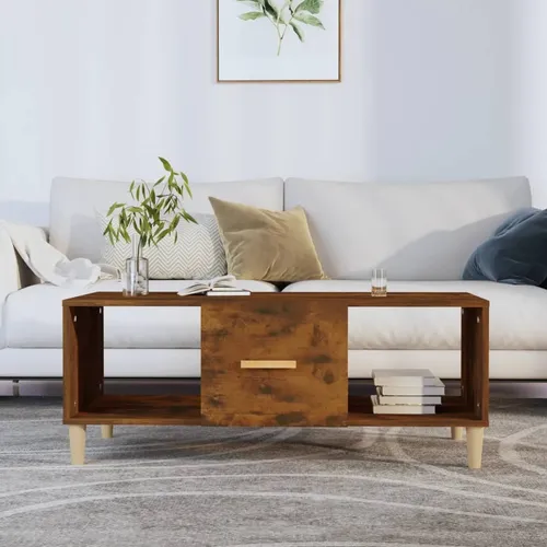 The Living Store Couchtisch Räuchereiche 102x50x40 cm