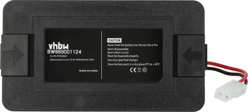 vhbw Akku kompatibel mit Rowenta Smart Force Essential Aqua RR6971WH, RR6971 Saugroboter Schwarz (3000 mAh, 14,4 V, Li-Ion)