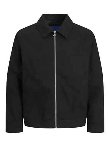 Jack&Jones Schwarze Herren Bomberjacke - Leicht und Klassisch in Größe XL - Funktionsjacken für Herren, aus Baumwolle, leicht und winddicht, ideal für Freizeit und Business im Herbst und Frühling.