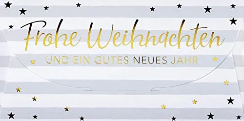 Perleberg Weihnachtskarte Geldgeschenk - Geldhülle in weihnachtlichem Look, hochwertige Grußkarte für besondere Wünsche und frohes Fest