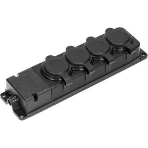 Orno Steckdosenleiste AE-13167, ohne Zuleitung, 4-fach in schwarz