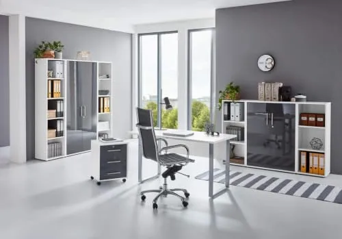 BMG Möbel Arbeitszimmer Komplett-Set Office Edition Weiß