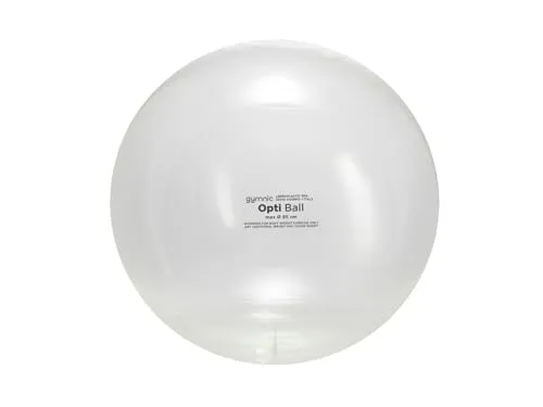 GYMNIC Opti Ball Transparenter, aufblasbarer Ball, max. Ø 95 cm, für Physiotherapie und Rehabilitation, ideal für Haltungsübungen, Pilates und motorische Aktivitäten mit visueller Kontrolle
