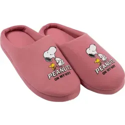 The Peanuts Snoopy Hausschuhe für Damen - Woodstock Puschen Slipper Pantoffeln Schlappen Rosa 39-40 - Rosa - 39-40