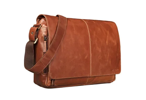 STILORD 'Alex' Businesstasche Damen Leder - Elegante Vintage Umhängetasche aus echtem Büffel-Leder für 15,6 Zoll Laptops mit praktischer Organisationsleiste und hohem Tragekomfort - Ideal für Beruf und Alltag.