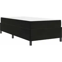 vidaXL Bettgestell Schwarz-Weiß 90 x 190 cm aus Samt - Modernes Bettgestell mit klaren Linien und bequemer Schaumstoffmatratze. Ideal für stilvolle Schlafzimmer und unkomplizierte Montage. Pflegeleicht und langlebig für jeden Schläfertyp.