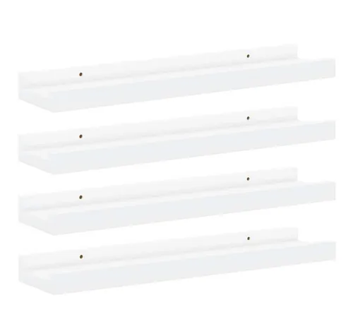 furnicato Wandregal Weißes MDF 40 x 9 x 3 cm – praktisches Schweberegal, 4-tlg.