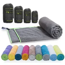 LightDry Reisehandtuch LightDry Reisehandtuch – Leichtes Mikrofaser-Sport und Strandhandtuch, Sport, Strand & Badehandtuch grau 80 cm x 160 cm