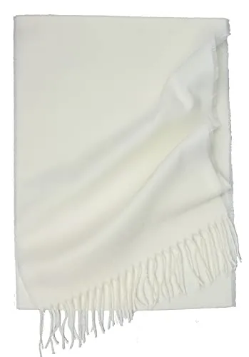 Rotfuchs Schal Herrenschal Damenschal Winterschal Unisex einfarbig weich und anschmiegsam (180 x 28 cm (L X B), weiß)