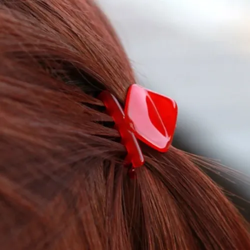 Mini Haarklammer Haarclip Rot in rot von Justfox