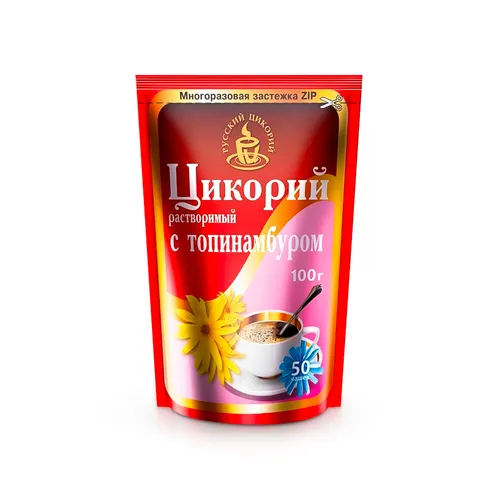 Zichorien-Pulver mit Topinambur, Russkij Zichorie, 100g - Цикорий натуральный