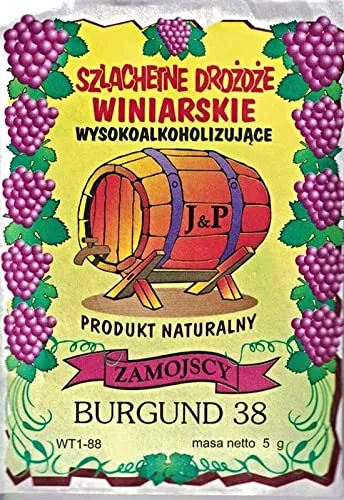 HUGBERT Weinhefe BURGUND 38 für Rotweine - Backzutaten - 100% natürliche Gärhefe, ideal für die Herstellung hochwertiger Rotweine mit einzigartigem Geschmack und Aroma.