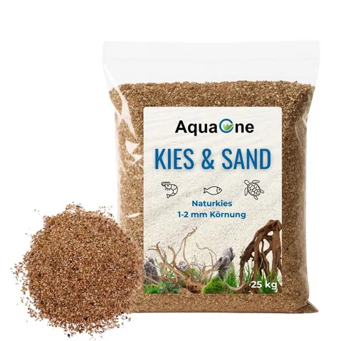 Aquaone Aquarienkies 25 kg Quarzkies Bernstein (1-2 mm) – Premium Bodengrund für Aquarien