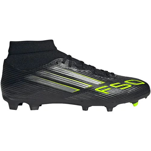 Adidas F50 League Mid FG/M Fußballschuhe, Gr. 9 (43 1/3) - Fußballschuhe mit auffälligem Sprintgrid-Print-Design und leichtem Obermaterial aus Fiberskin für ultimativen Speed und optimalen Halt auf verschiedenen Untergründen.
