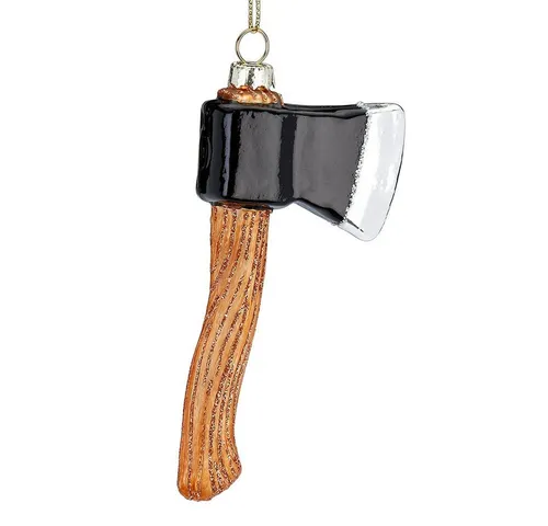 MAGIC by Inge Christbaumschmuck, Christbaumschmuck Glas Holzaxt 12cm braun