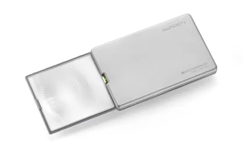 Eschenbach 152111 easyPOCKET silber - Kompakte Lupe mit brillanter Abbildung, ideal für unterwegs und präzises Sehen