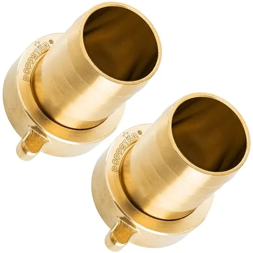Poppstar 2x Schlauchverbinder IG 1 1/4 Zoll Messing (inkl. Überwurfmutter mit Flachdichtung) auf Schlauchtülle 1 1/4 Zoll (32mm)