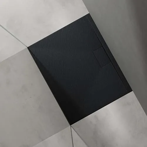doporro Duschtasse Duschwanne 80x100x3 flach Mineralguss - Duschkabinen & -wände, elegante Duschwanne aus Mineralguss mit antirutsch Oberfläche und integriertem Gefälle für optimalen Ablauf, ideal für bodengleiche Montage.