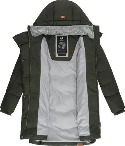Ragwear Damen Wintermantel Pavla - Warm und Stylish - Funktionsjacken: Modischer, veganer Steppmantel mit wasserdichtem Material und kuscheligem Teddyfleece-Innenfutter für optimalen Komfort in der kalten Jahreszeit.