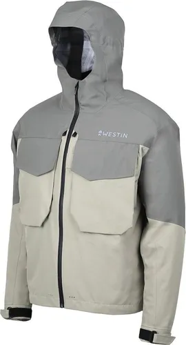 Westin W6 Wading Jacket Gunmetal - Funktionale Angeljacke Größe S - Die Westin W6 Wading Jacket Gunmetal bietet hohen Schutz und Bewegungsfreiheit beim Angeln. Mit verstellbarer Kapuze, geräumigen Taschen und atmungsaktivem Material ist sie ideal für jedes Wetter und sorgt für Komfort bei jedem Einsatz.
