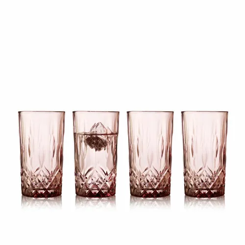Lyngby Glas Highballglas Sorrento 4er Set in pink von Lyngby Glas