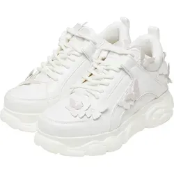 Buffalo Plateausneaker Damen, Gr. 39, perlweiß rose - Modische Chunky Sneaker aus Lederimitat mit Memory-Schaum-Dämpfung für hohen Tragekomfort und cooles Design.