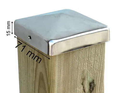 Edelstahl Pfostenkappen 70 mm Pyramide Holz-Posten-Schutz Abdeckung Zaunpfosten