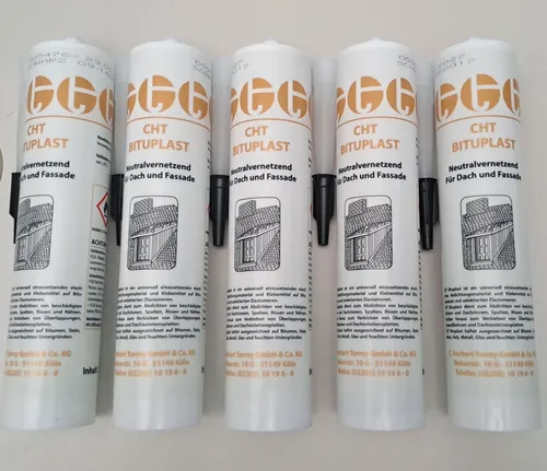 5x Bitumenkleber Dachdicht Bituplast Bitumendichtmasse Dichtstoff, schwarz