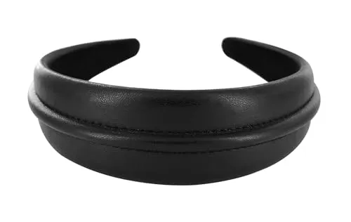 axy Breiter Haarreif aus Kunstleder in schwarz von axy