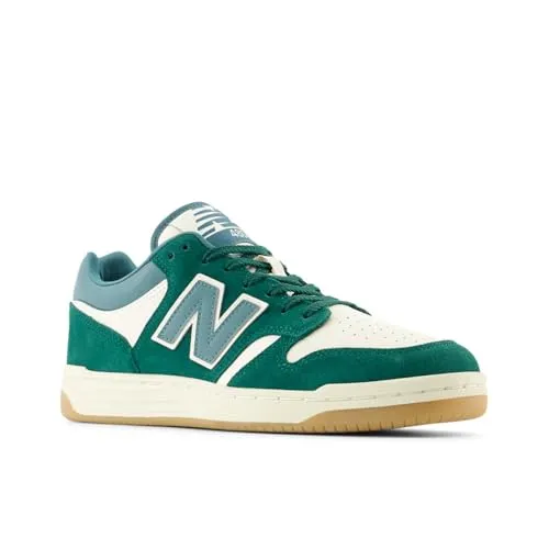 New Balance BB480LPA Halbschuhe - Herren Halbschuhe in Creme und Grün aus hochwertigem Naturleder, ideal für ganzjähriges Tragen und optimalen Komfort.