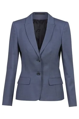 GREIFF Modern with 37.5® Damen Blazer Regular Mittelblau Pinpoint 54 - Eleganter Damen Blazer von Greiff mit innovativer 37.5® Technologie für optimalen Tragekomfort. Ideal für Business und Freizeit. Stilvoll und vielseitig einsetzbar.