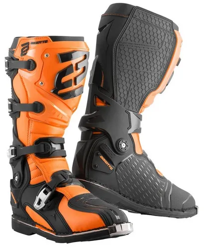 Bogotto MX-7 S Motocross Stiefel - Ideal für den Motocross Sport - Motorradstiefel mit 4 Verschlussschnallen für optimale Anpassung, Schienbeinschutz und verstärkten Zehen- sowie Fersenbereichen für höchsten Schutz beim Fahren.