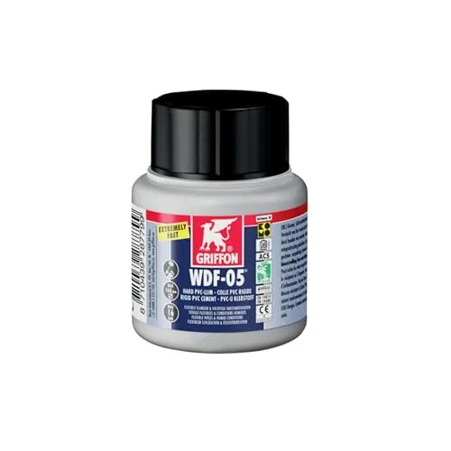 HAF - Griffon PVC Kleber WDF-05 in 125ml Dose | Spezialkleber für PVC Flexschlauch oder PVC-U Druckrohr | Starker Spezialkleber für Pool, Sanitär & Whirlpool mit schneller Haftung und dauerhaft dicht