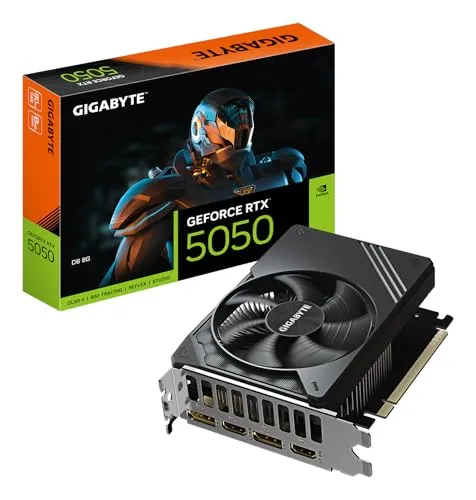 GIGABYTE GeForce RTX 5050 D6 8G Grafikkarte - 8GB GDDR6, 128bit, PCI-E 5.0, 2572MHz Kerntakt, 2 x DP, 2 x HDMI, NVIDIA DLSS 4, GV-N5050D6-8GD
