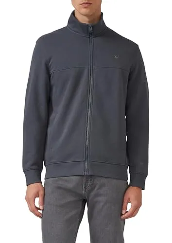 Produktbild s.Oliver Sweatjacke mit Stehkragen und Logo-Detail in schiefergrau XXL