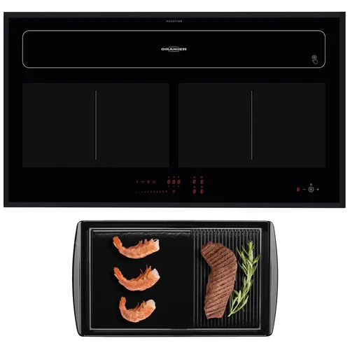 Oranier Kochfeld Induktion 90 cm autark Dunstabzug Umluft & Rahmen & Grillplatte