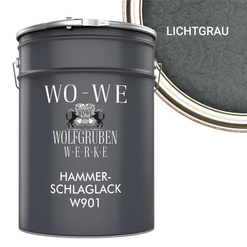 WO-WE Metallschutzlack Hammerschlaglack W901, 1-5L - Glänzend - Metallschutzlacke mit 4in1 Wirkung: Grundierung, Rostschutz, Zwischenanstrich und Deckanstrich. Schlag- und kratzfest, ideal für Innen- und Außenanwendungen.