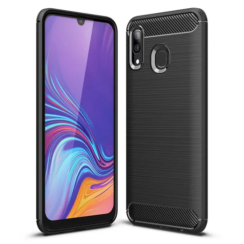 Handy Hülle für Samsung Galaxy A40, Carbon Case Silikon Schutz Cover Etui