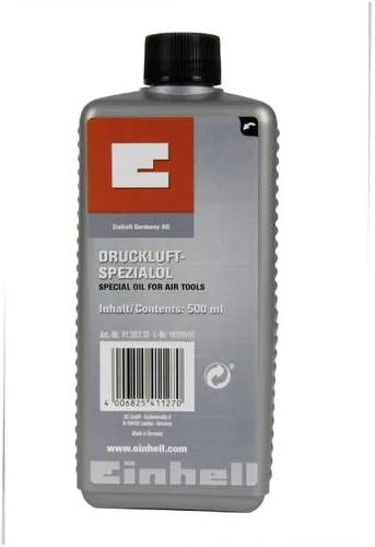 Einhell Druckluft-Spezialöl 500 ml - Druckluftzubehör mit optimaler Pflegeformel, schützt und reinigt Ihre Druckluftwerkzeuge effektiv für eine längere Lebensdauer.