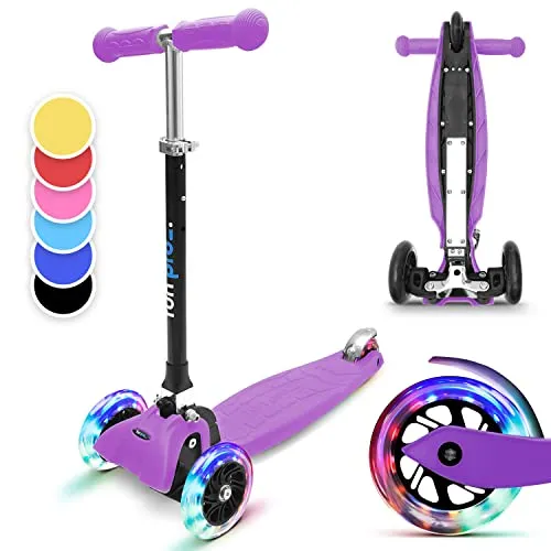 fun pro Cityroller ONE Kinderroller - Roller/Kickboards, klappbar und höhenverstellbar für Kinder ab 3 Jahren, maximal 50 kg, ideal für Einsteiger und mit LED-Leuchten für mehr Sicherheit.