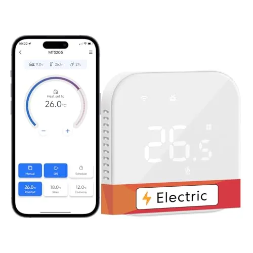 Meross Smart Elektrische Thermostat für Fußbodenheizung - Programmierbarer Thermostat mit WLAN-Funktion, ideal für eine effiziente Heizungsregelung und Komfort in jedem Raum.